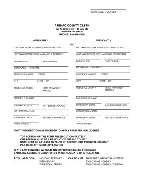 Clark County Marriage License Application